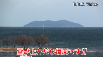 雪が止んだら爆風!! 北湖も南湖もボートの姿なし #今日の琵琶湖（YouTubeムービー 22/01/13）