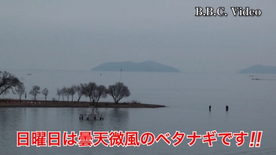 日曜日もベタナギの琵琶湖!! 北湖も南湖もボートがパラパラ #今日の琵琶湖（YouTubeムービー 22/01/23）