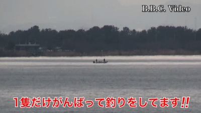 曇天微風の琵琶湖南湖!! ボートが1隻だけがんばってます #今日の琵琶湖 （YouTubeムービー 22/01/27）