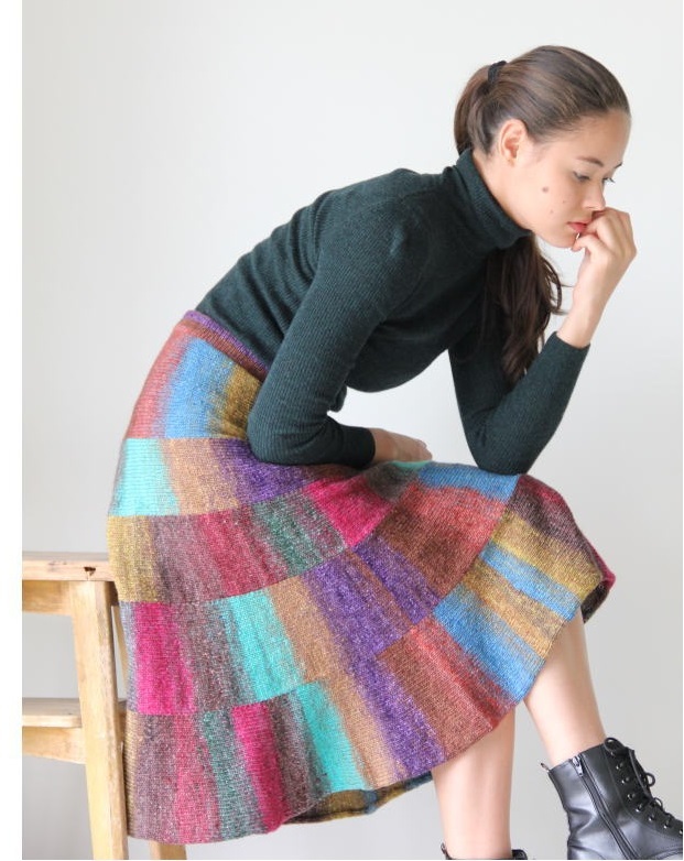 編み物キット野呂英作スカート棒針編みシルクガーデンファインフレアスカート