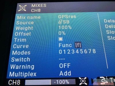 MIXER GPS Rescue設定内容