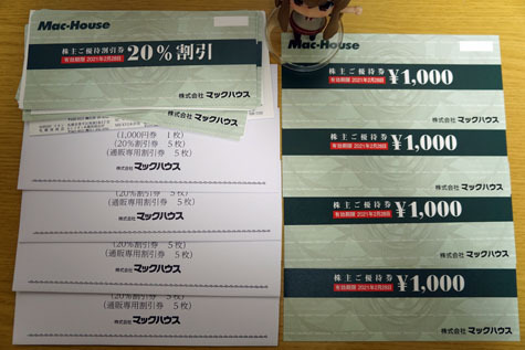 マックハウス様、あじかん様からの優待品