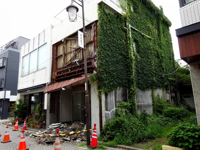 御成通りでビルの壁が崩落 紺青の海 鎌倉 各地で飲み食い散歩