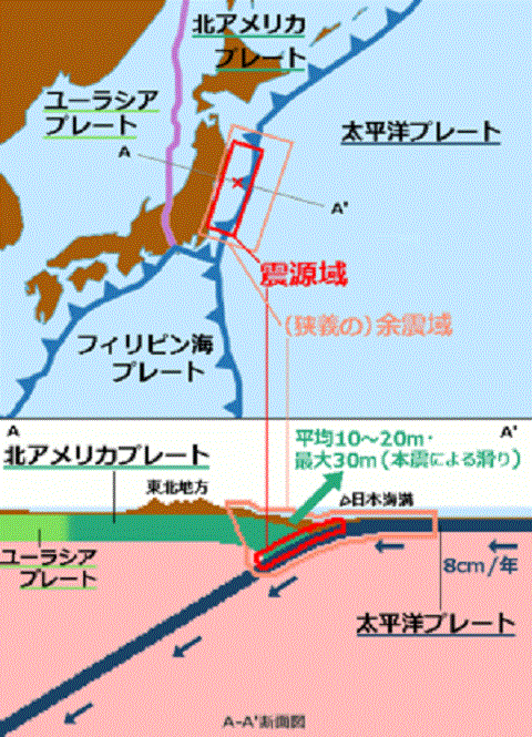東北太平洋沖で積した地震エネルギー