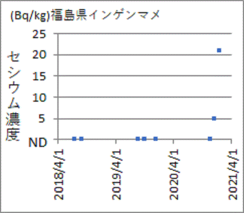 上昇する福島産インゲンマメのセシウム