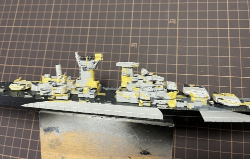 米海軍 大型巡洋艦『アラスカ』（1944年11月～12月頃） 製作中 構造物マスキングIMG_E3670◆模型製作工房 聖蹟