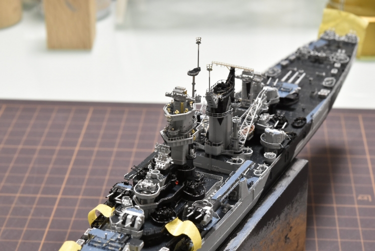 米海軍 大型巡洋艦『アラスカ』（USS CB-1 1944年11月～12月頃） 製作中 マスト作りに着手！！FJ-rAKpaIAILPTU◆模型製作工房 聖蹟