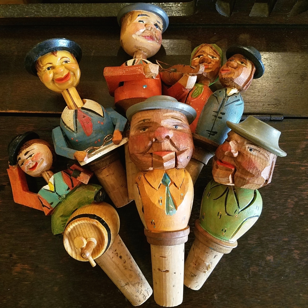 ヴィンテージ 木彫りのからくり人形コルク栓 - [Sold Out]過去の販売商品